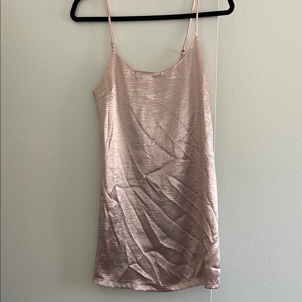 Silence + Noise Shimmering Champagne Dress